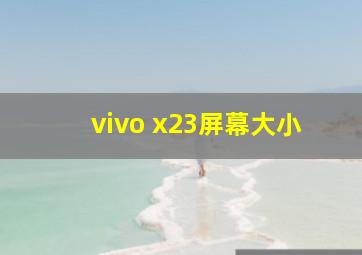 vivo x23屏幕大小